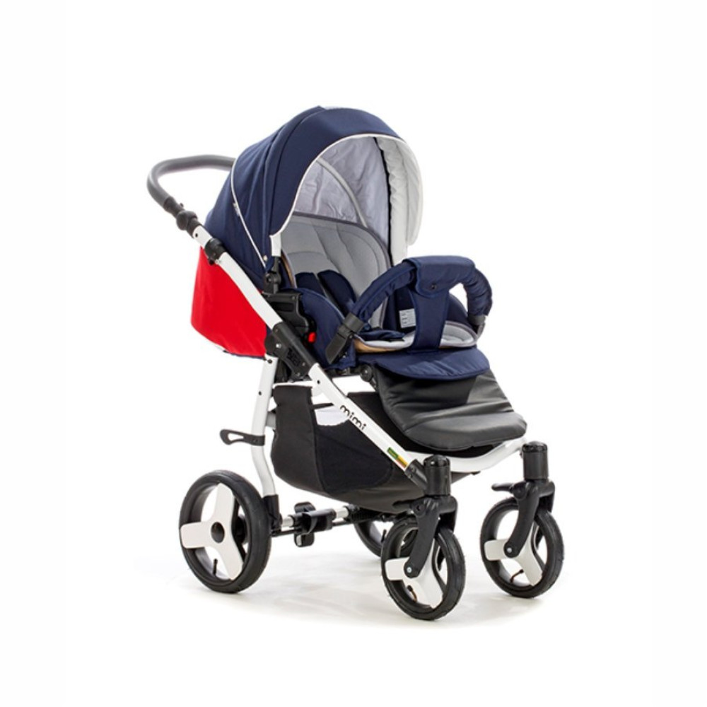 Коляска 2 в 1 Tutis Mimi Plus 795 Navy-Red (Тутис Мими Плюс Темно-синяя Бело-красная)