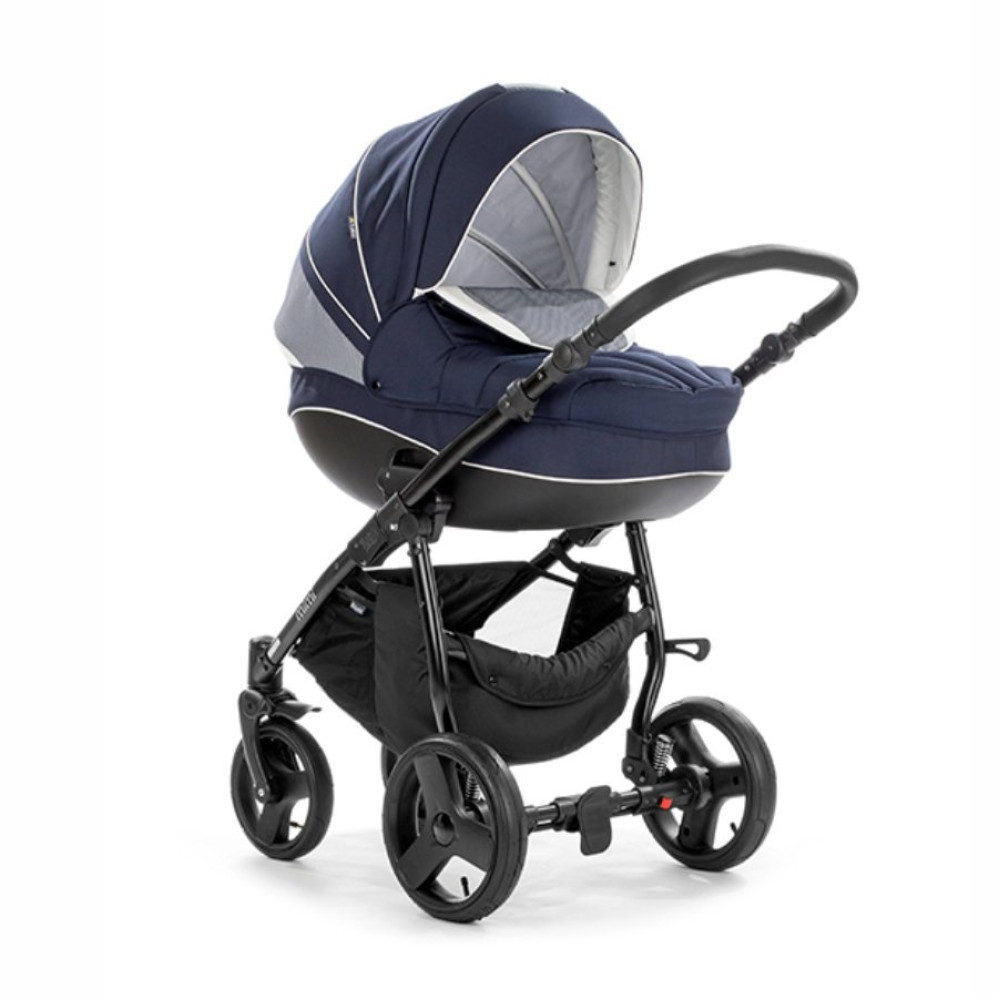 Коляска 2 в 1 Tutis Mimi Plus 796 Navy-Vanila Ice (Тутис Мими Плюс Темно-синяя Серая)