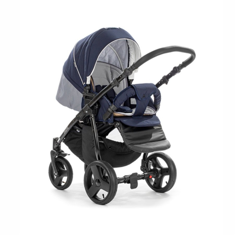 Коляска 2 в 1 Tutis Mimi Plus 796 Navy-Vanila Ice (Тутис Мими Плюс Темно-синяя Серая)