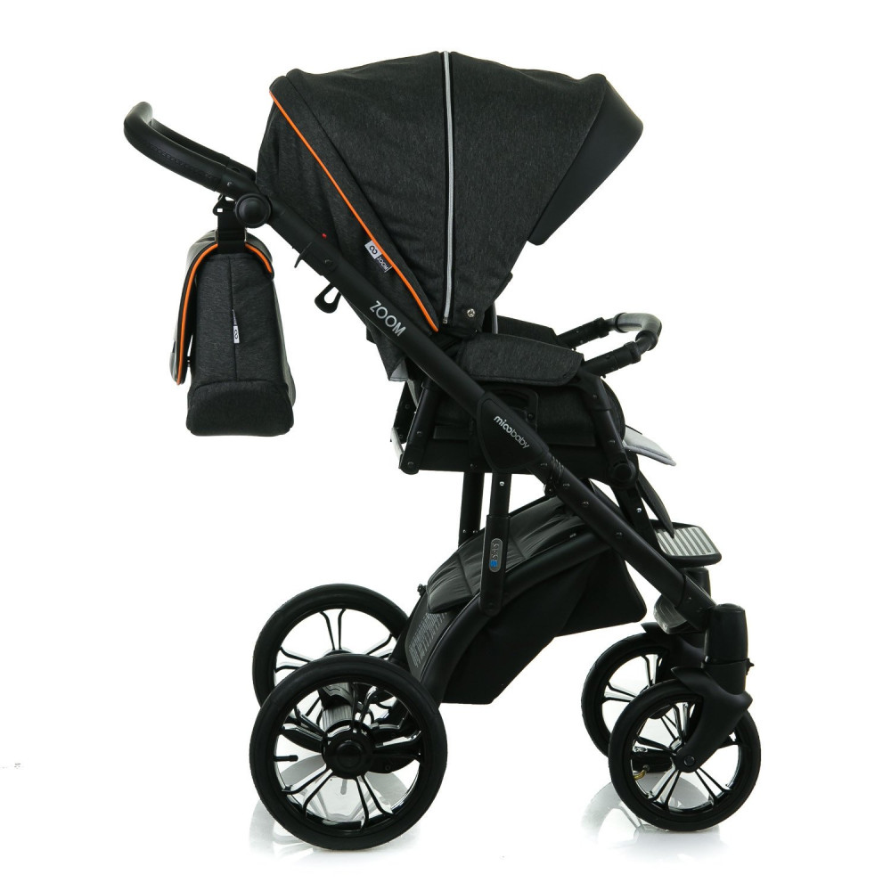Коляска 2 в 1 Mioobaby Zoom Urban Black/Orange (Міобебі Зум)