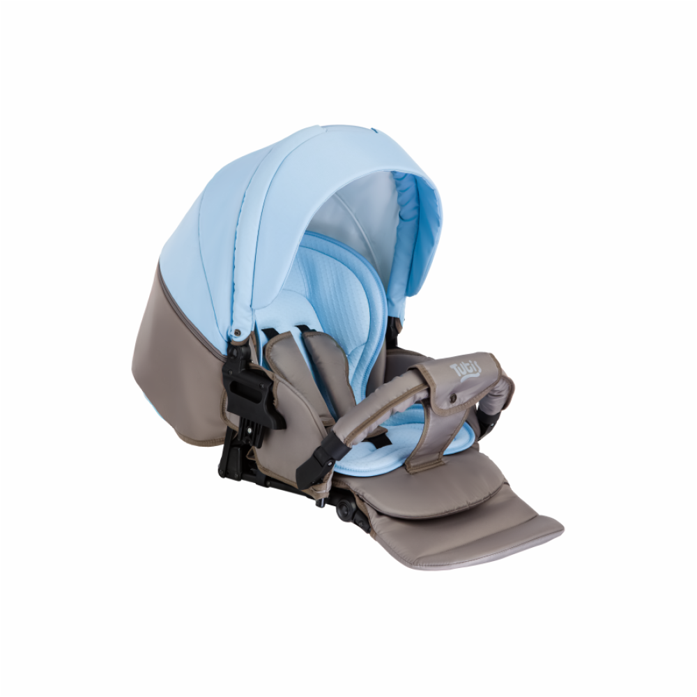 Коляска 2 в 1 Tutis Tapu 731 Warm Grey-Sky Blue (Тутис Тапу Серо-голубая)