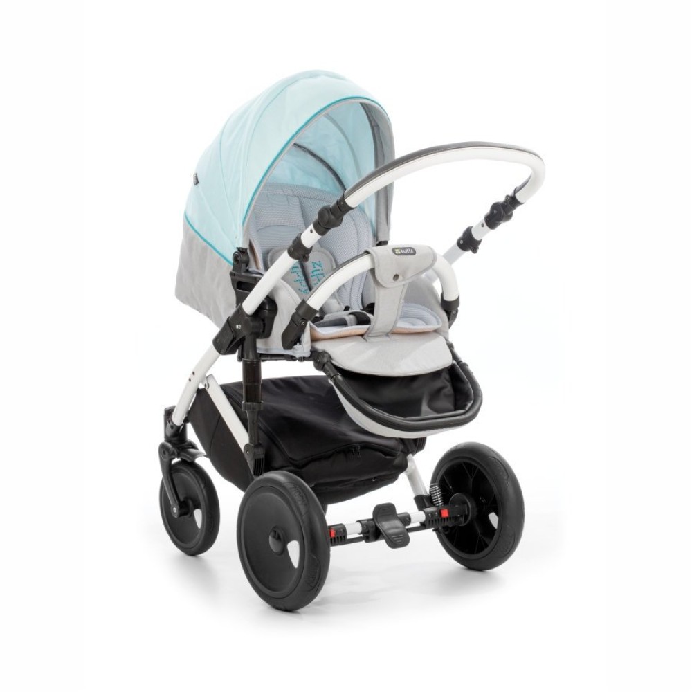 Коляска 3 в 1 Tutis Viva 041 Milky Blue-Neutral Grey (Тутіс Віва Сіро-блакитна)
