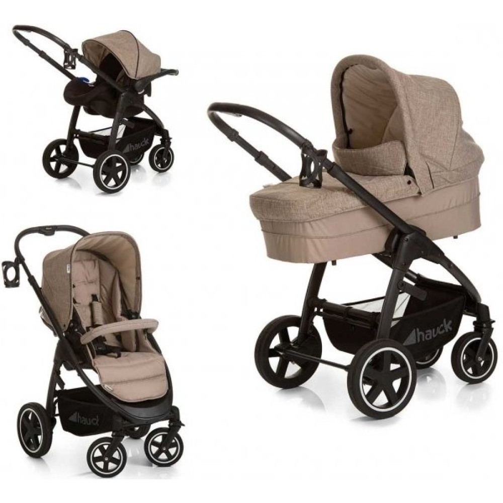 Коляска 3 в 1 Hauck Soul Plus Trioset Melange Beige Almond (Хаук Соул Плюс Триосет Меландж Беж Алмонд)