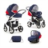 Коляска 3 в 1 Tutis Mimi Plus 795 Navy-Red (Тутіс Мімі Плюс Темно-синя Біло-червона)