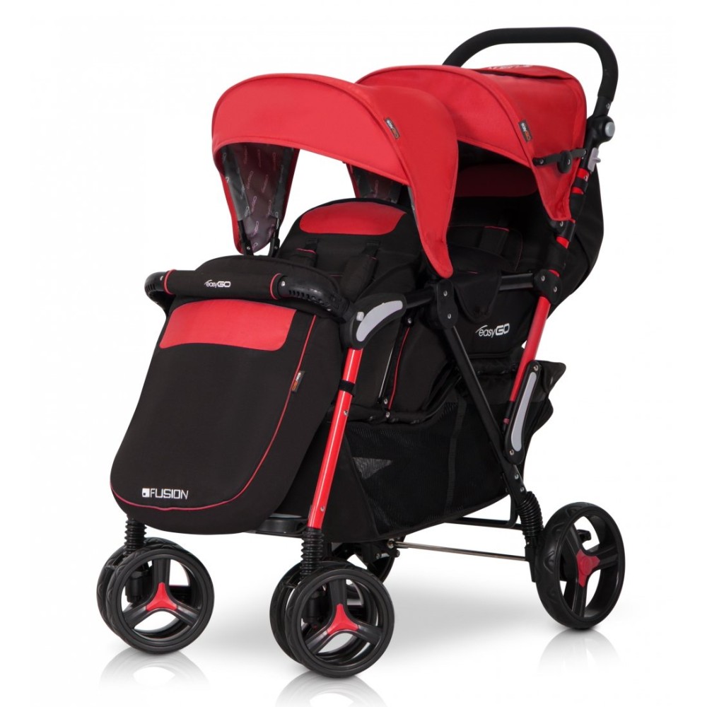 Коляска для двойни EasyGo Fusion Duo Scarlet (Изи Гоу Фьюжн Дуо Скарлет)