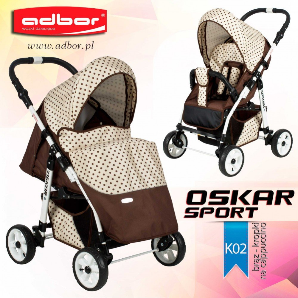 Коляска-книжка Adbor Oskar Sport Kropki-02 (Адбор Оскар Спорт Кропки-02)