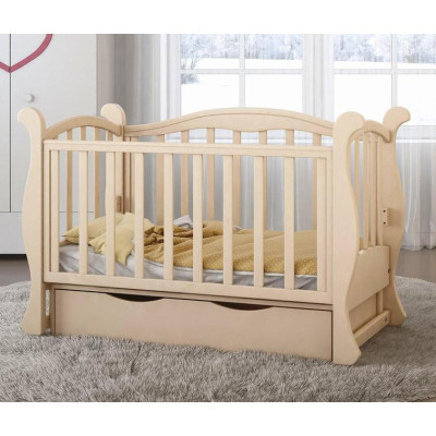 Кроватка с ящиком Angelo Lux-6 крем