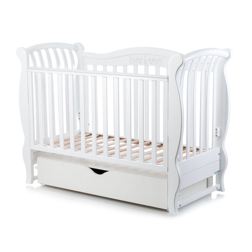 Ліжечко з ящиком Mioobaby Sinfonia White