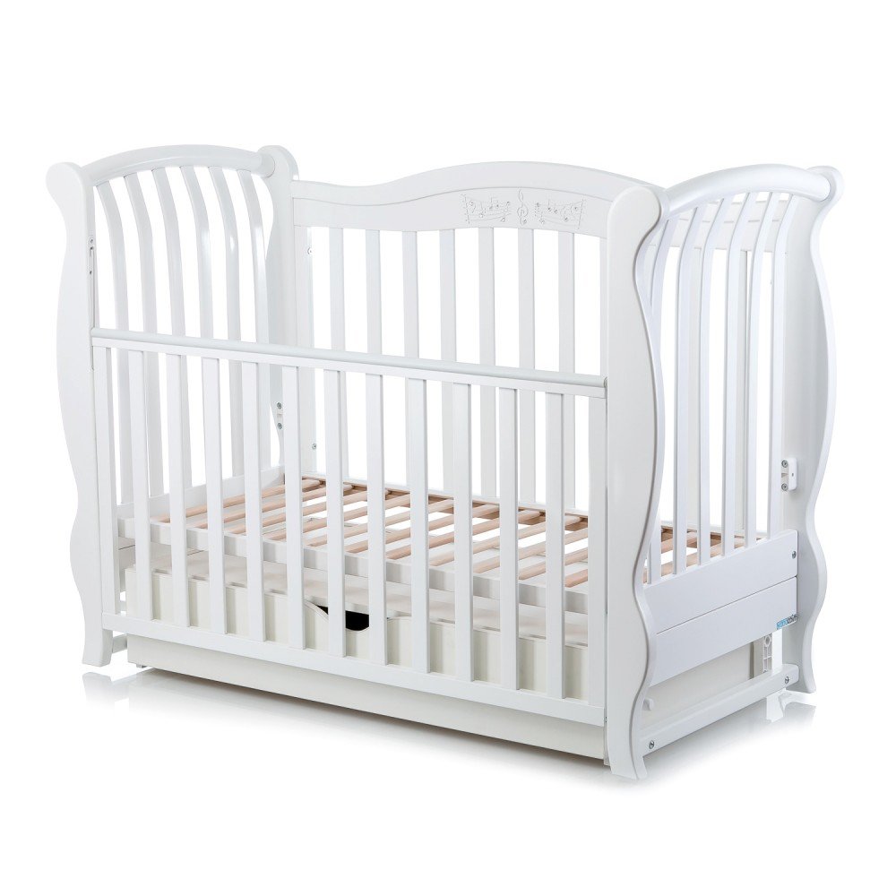 Ліжечко з ящиком Mioobaby Sinfonia White