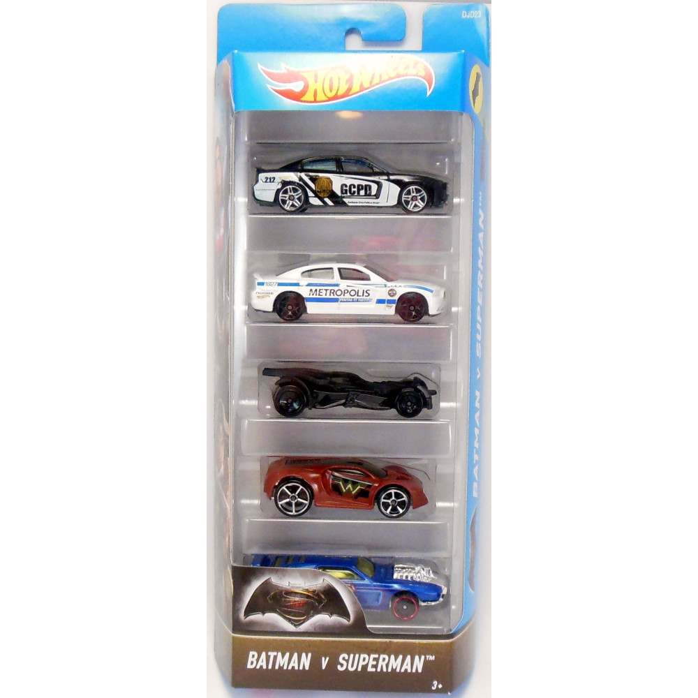 Набор из 5-и машинок Hot Wheels Batman v Superman 5-Pack DJD23 (Хот Вилс 1806)