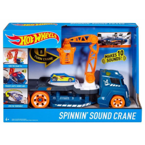 Hot Wheels Spinnin Sound Crane DJC70 (Грузовик Хот Вилс с краном и со звуковыми эфектами DJC69)