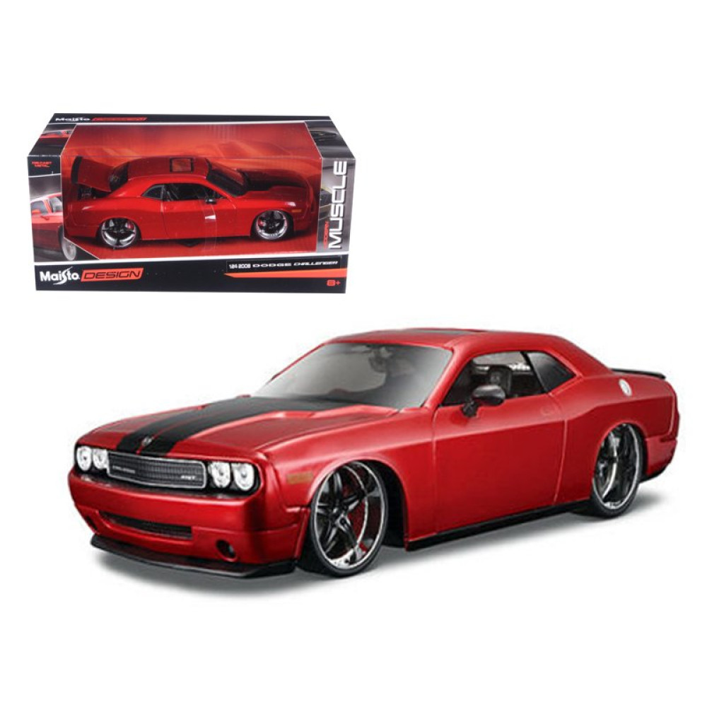 Машинка Maisto Dodge Challenger 2008 тюнинг 1:24 (красный 34160)