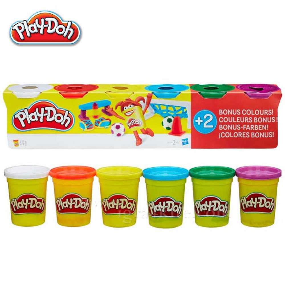 Набор массы для лепки Play-Doh Бонус 4+2 (Плей До B6755)