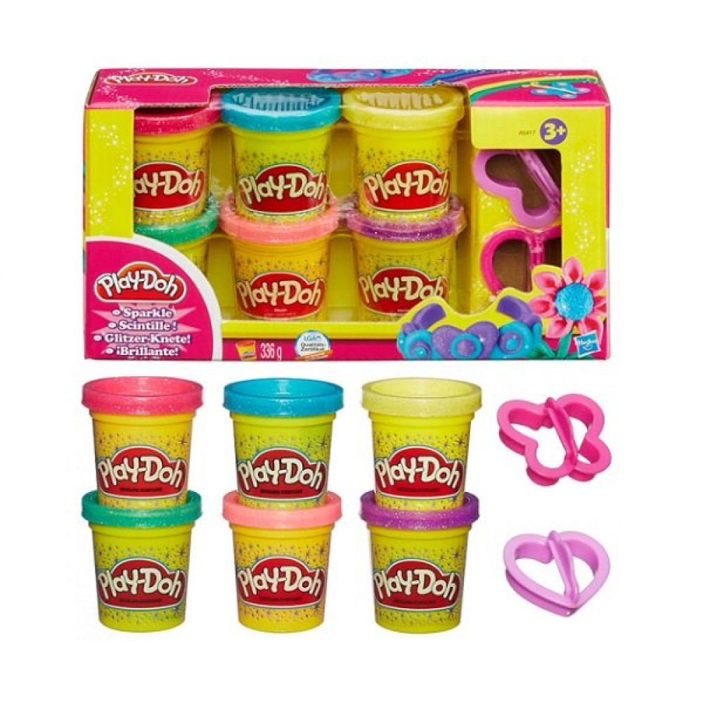 Набор массы для лепки Play-Doh из 6 баночек Блестящая коллекция (Плей До A5417)