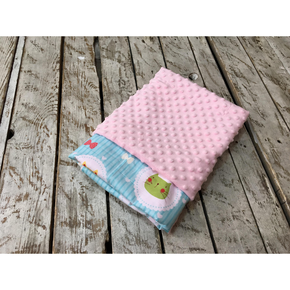 Плюшевый плед MagBaby Minky с хлопком розовый