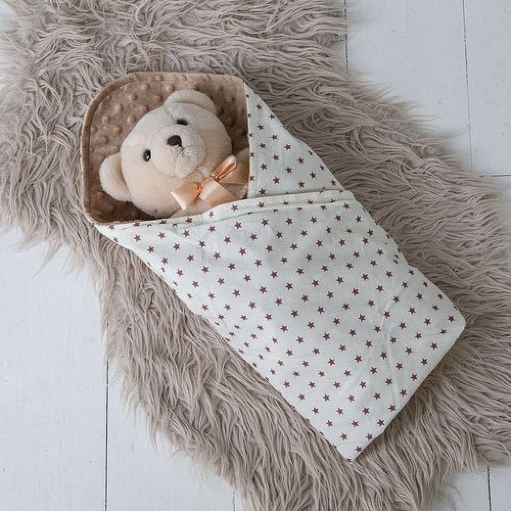 Плюшевый плед MagBaby Minky с хлопком коричневый