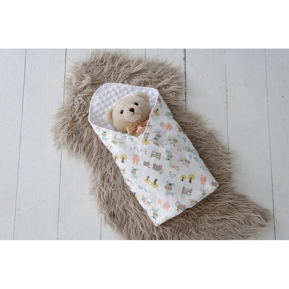 Плюшевый плед MagBaby Minky с хлопком белый