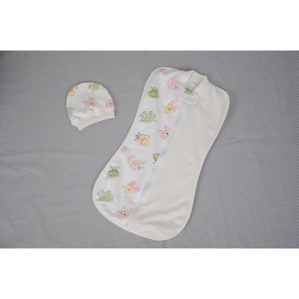 Євро пелюшка кокон на блискавці Half + шапочка MagBaby Акварель (0-3 міс.) Євро пелюшка кокон на блискавці Half + шапочка MagBaby Акварель (0-3 міс.)