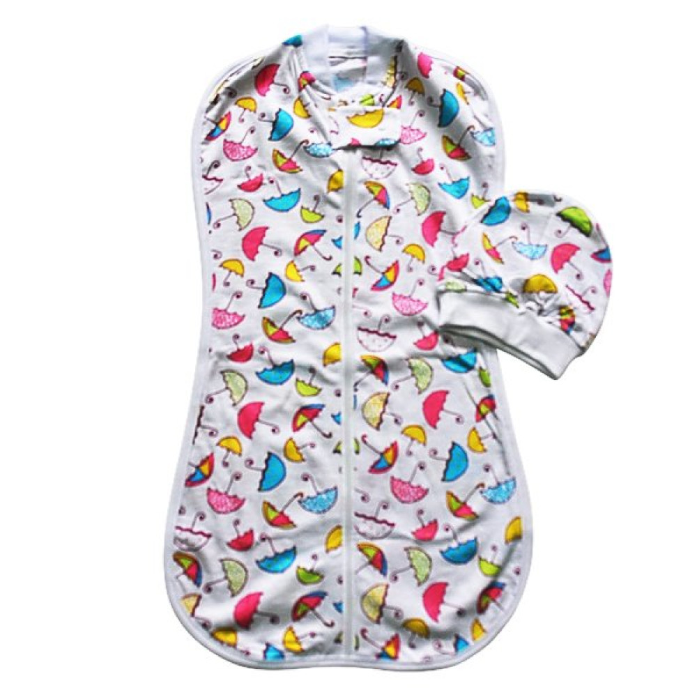 Євро пелюшка кокон на блискавці + шапочка MagBaby Парасольки (3-6 міс.)