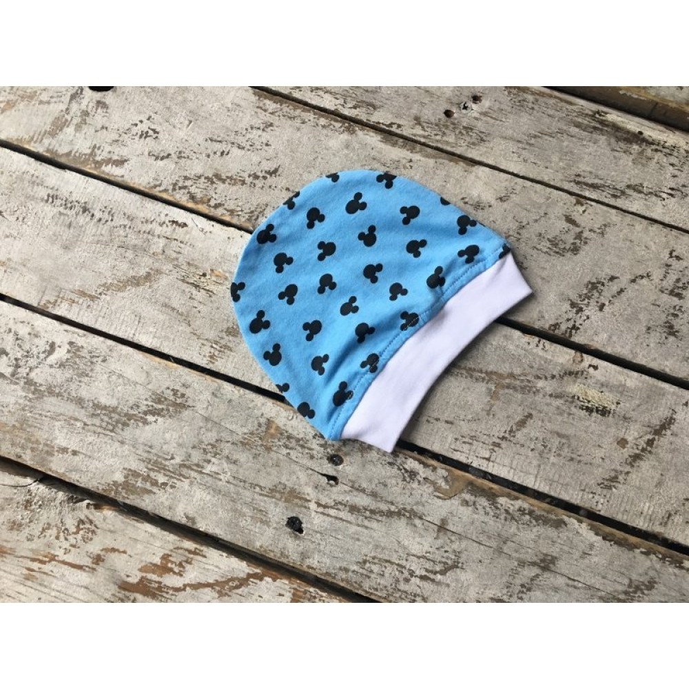 Пеленка кокон на липучках + шапочка MagBaby Микки Маус, голубой (3-6 мес.)