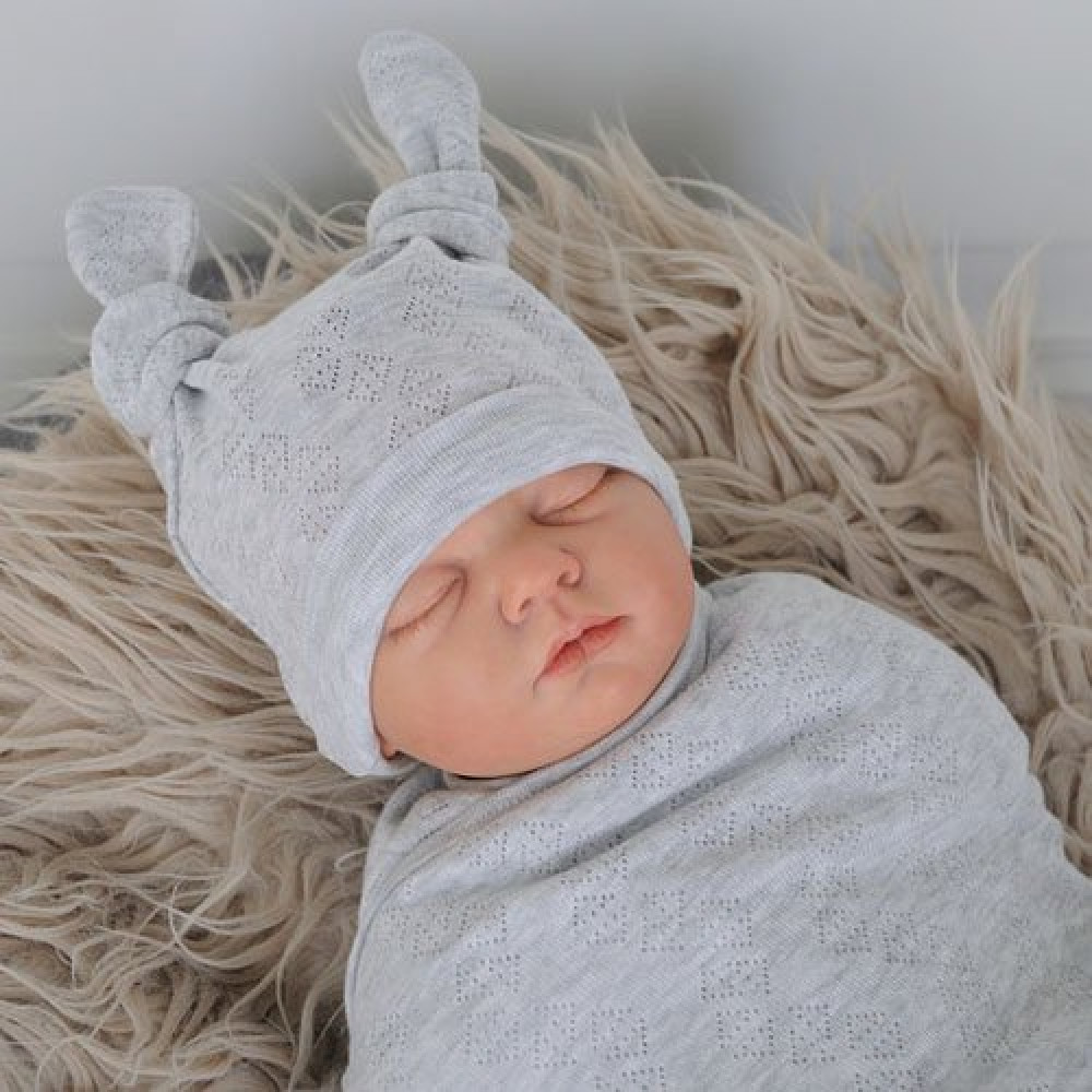 Пеленка кокон на липучках + шапочка MagBaby Wind, серый меланж (3-6 мес.) Пеленка кокон на липучках + шапочка MagBaby Wind, серый меланж (3-6 мес.)