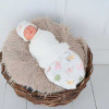 Пеленка кокон на липучках + шапочка MagBaby Акварель (0-3 мес.)