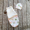 Пеленка кокон на липучках + шапочка MagBaby Акварель (0-3 мес.)
