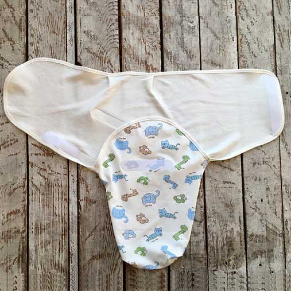 Пеленка кокон на липучках + шапочка MagBaby Граффити (0-3 мес.)