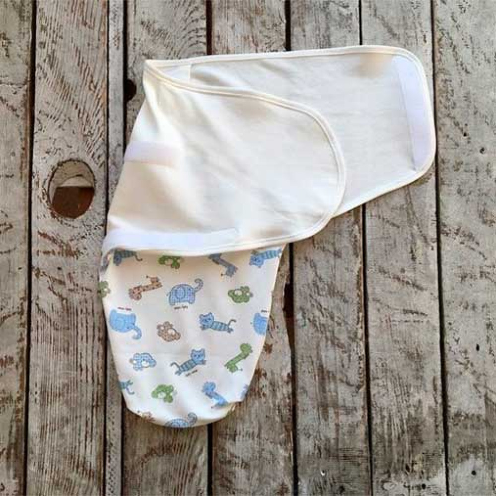 Пеленка кокон на липучках + шапочка MagBaby Граффити (0-3 мес.)