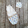 Пеленка кокон на липучках + шапочка MagBaby Граффити (0-3 мес.)