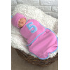 Пеленка кокон на липучках Its a five MagBaby + шапочка MagBaby розовая (0-3 мес.)