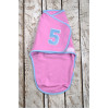 Пеленка кокон на липучках Its a five MagBaby + шапочка MagBaby розовая (0-3 мес.)