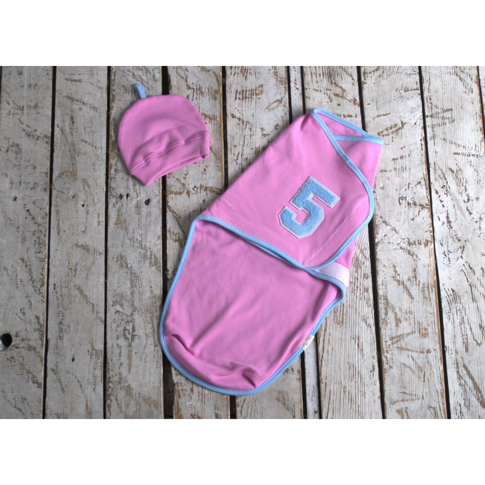 Пеленка кокон на липучках Its a five MagBaby + шапочка MagBaby розовая (0-3 мес.) Пеленка кокон на липучках Its a five MagBaby + шапочка MagBaby розовая (0-3 мес.)