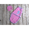 Пеленка кокон на липучках Its a five MagBaby + шапочка MagBaby розовая (0-3 мес.)