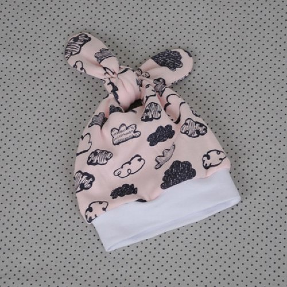 Пеленка кокон на липучках + шапочка MagBaby Облачка розовые (3-6 мес.) 100372