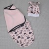 Пеленка кокон на липучках + шапочка MagBaby Облачка розовые (3-6 мес.) 100372