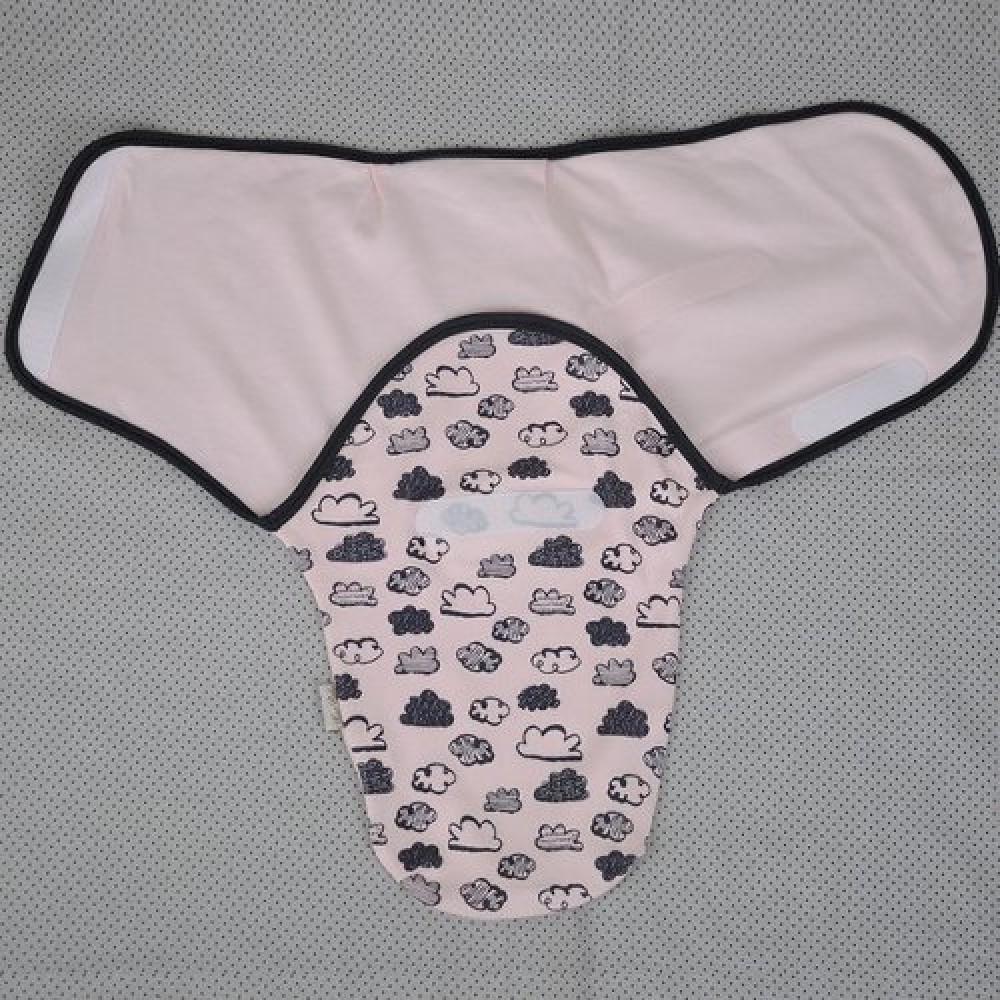 Пеленка кокон на липучках + шапочка MagBaby Облачка розовые (3-6 мес.) 100372