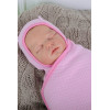 Пеленка кокон на липучках MagBaby Капитоне + шапочка MagBaby розовая (0-3 мес.)