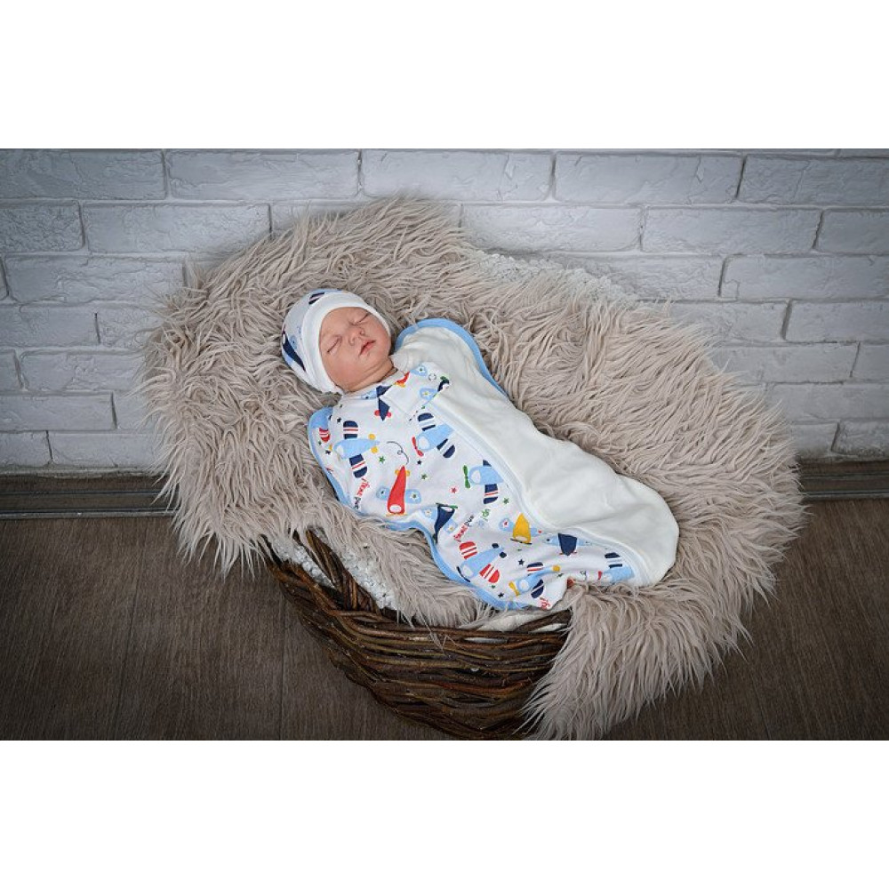 Євро пелюшка кокон + шапочка MagBaby Політ (3-6 міс.)