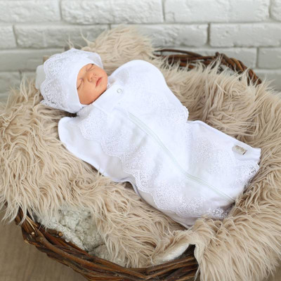 Святкова пелюшка-кокон на блискавці + шапочка MagBaby (0-3 міс.)