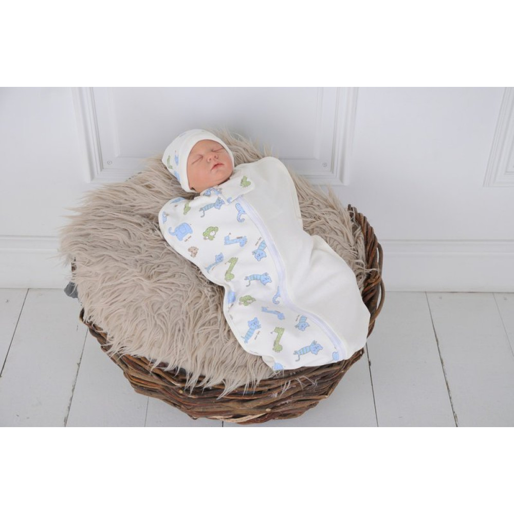 Євро пелюшка кокон на блискавці Half + шапочка MagBaby Графіті (0-3 міс.)