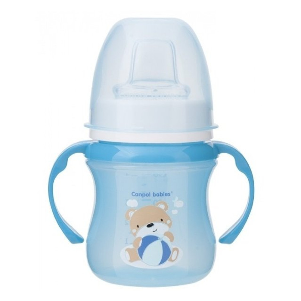 Кружка-непроливайка EasyStart Цветные зверюшки Canpol babies 240 мл. (35/208blu)