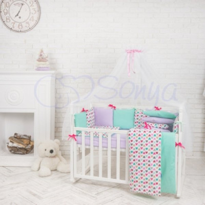 Комплект Маленькая Соня Baby Design разноцветные сердечки 7 предметов