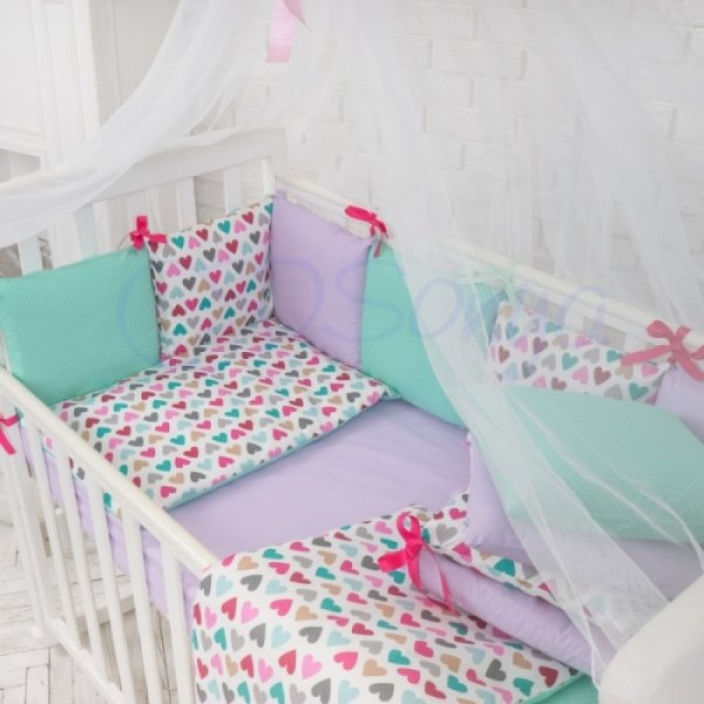 Комплект Маленькая Соня Baby Design разноцветные сердечки 7 предметов