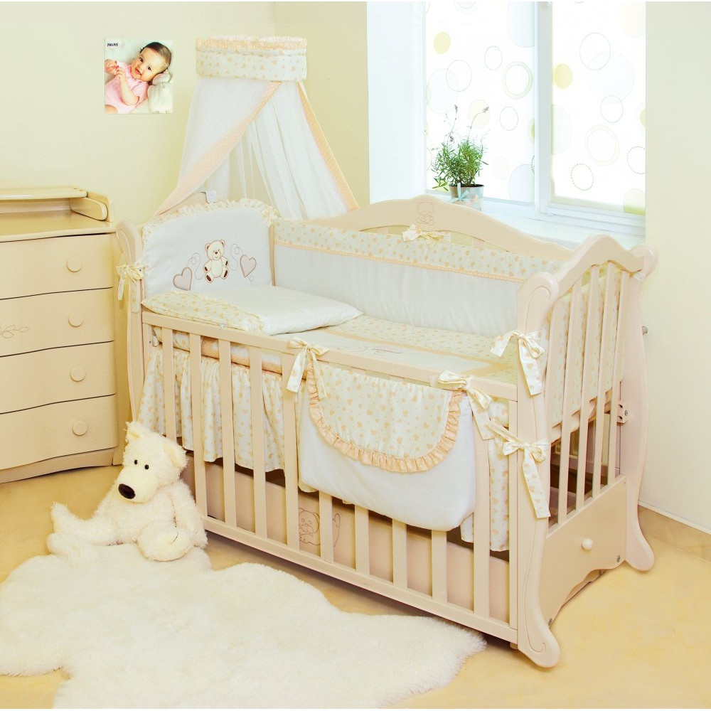Постільний комплект Twins Romantic R-002 Сердечки бежевий