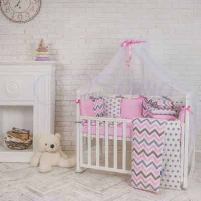 Комплект Маленькая Соня Baby Design Premium индиго розовый 7 предметов