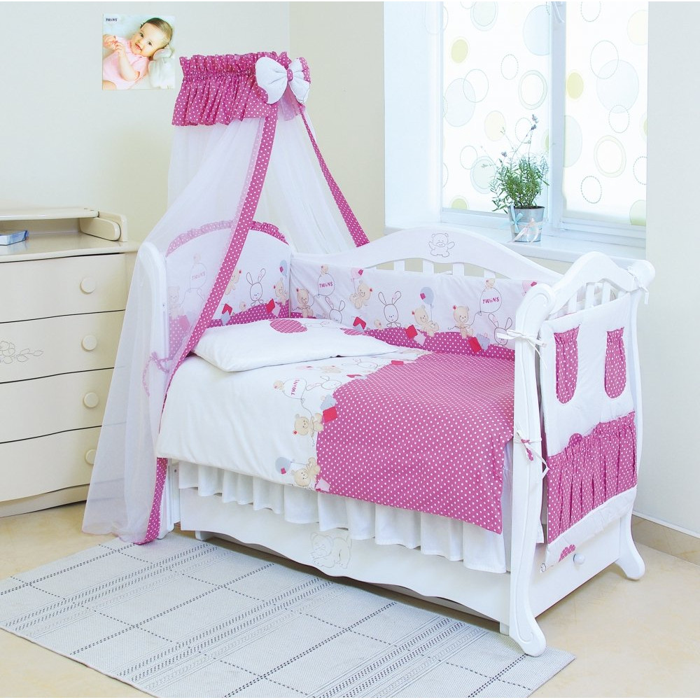 Постільний комплект Twins Comfort С-019 Горошки рожевий