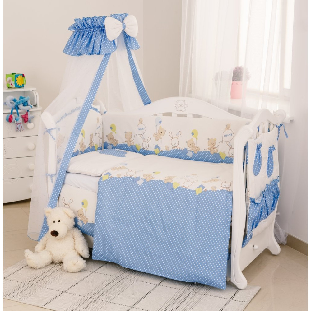 Постільний комплект Twins Comfort С-020 Горошки блакитний