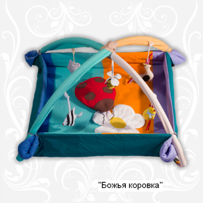 Детский коврик Непоседа с дугами и подвесными игрушками, Божья коровка повтор №496