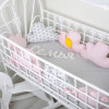 Комплект бортиків в ліжечко + простирадло MagBaby хмарки для дівчаток